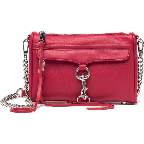 NWT REBECCA MINKOFF Mini M.A.C. Red Leather Crossbody Bag MSRP $195 - Picture 6 of 12